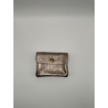 Cartera Piel Bronce Brillo