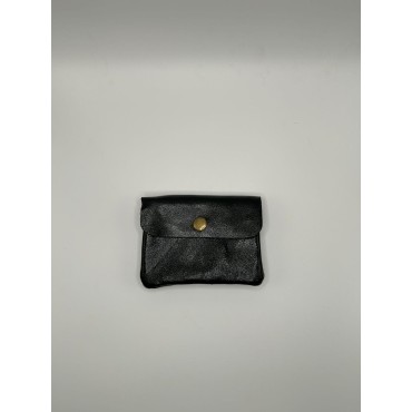 Cartera Piel Negra Brillo