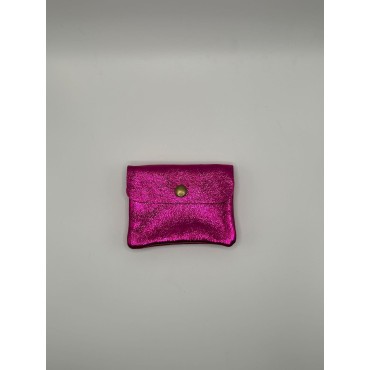 Cartera Piel Rosa Fucsia Brillo