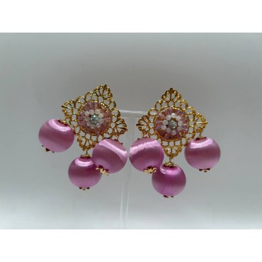 Pendientes Bolas Rosa Palo