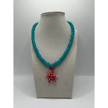 Collar Hawaii Azul y Rojo