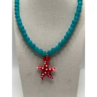 Collar Hawaii Azul y Rojo