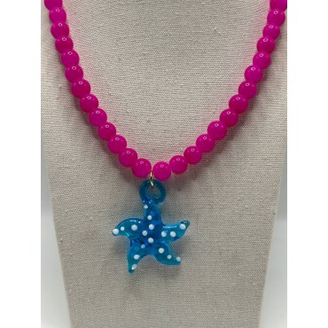 Collar Hawaii Rosa y Azul