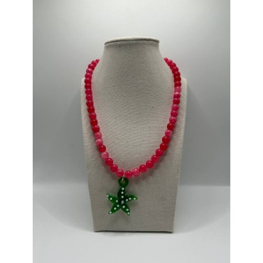 Collar Hawaii Rosa y Verde