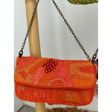 Bolso Abalorios Naranja