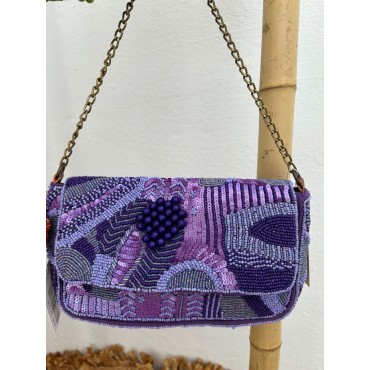 Bolso Abalorios Morado