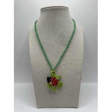 Collar Pez Verde y Rojo