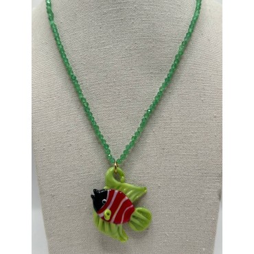 Collar Pez Verde y Rojo