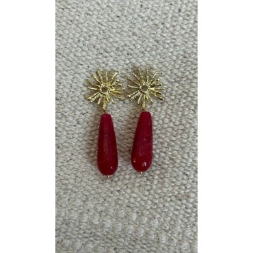 Pendientes Gota Rojo