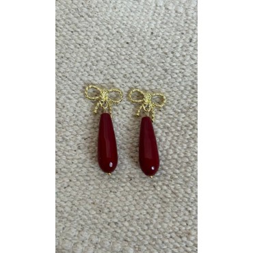 Pendientes Gota Burdeos