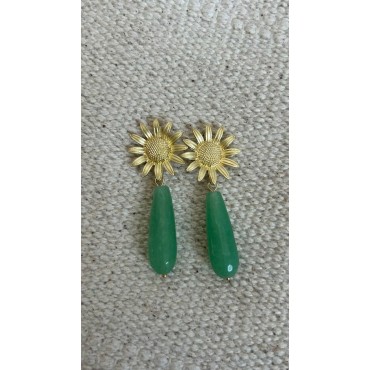 Pendientes Gota Verde