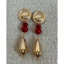 Pendientes Gota Rojo y Dorado