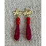 Pendientes Gota Rojo y Rosa