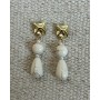 Pendientes Hueso y Dorado
