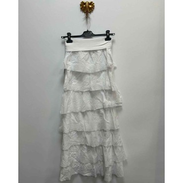 Falda Volantes Blanco