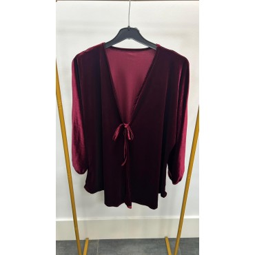 KIMONO CORTO LAZADA BURDEOS