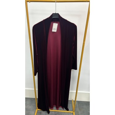 KIMONO MIDI TERCIOPELO BURDEOS