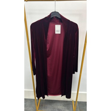 KIMONO CORTO TERCIOPELO BURDEOS