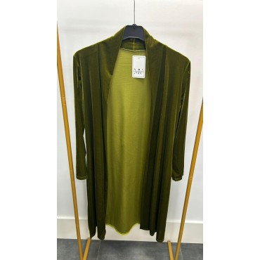 KIMONO CORTO TERCIOPELO VERDE OLIVA