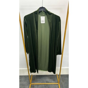KIMONO CORTO TERCIOPELO VERDE SECO