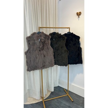 chaleco sin mangas de pelo