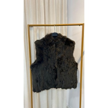 chaleco sin mangas de pelo