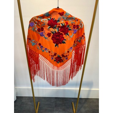 Mantoncillo bordado naranja