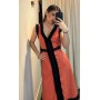 Vestido lino combinado