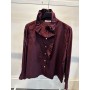 Camisa volante burdeos