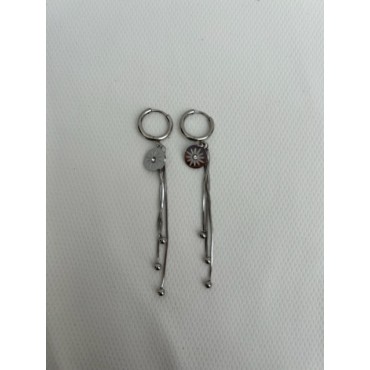 Pendientes Abalorios Plateado