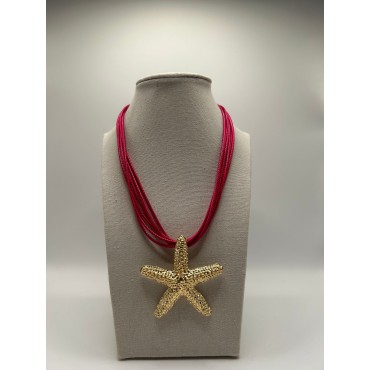 Collar Cuerdas Rosa Estrella